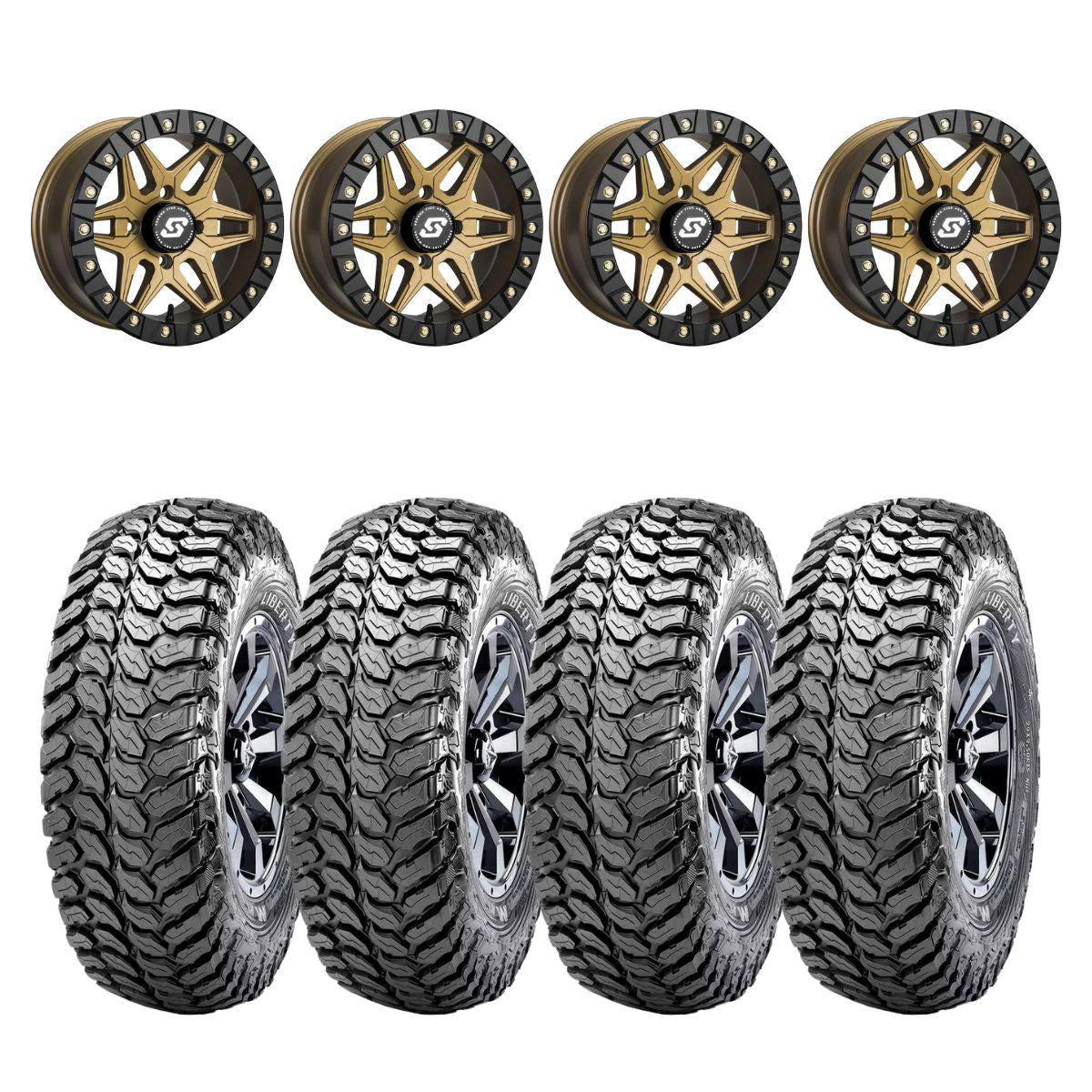 Sedona Black/Bronze Split 6 Beadlock & Maxxis Liberty Performance Off Road Wheel & Tire Kit