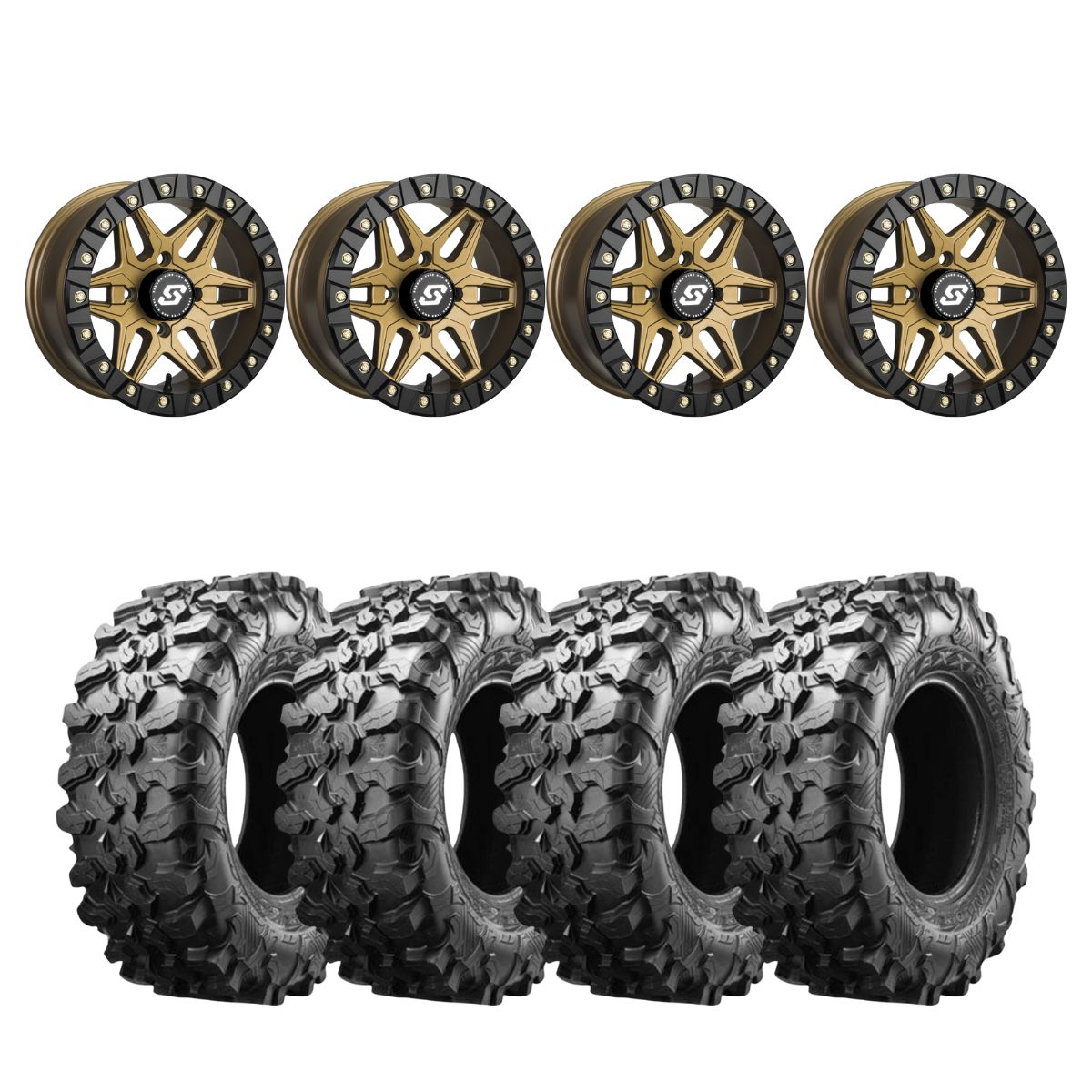 Sedona Black/Bronze Split 6 Beadlock & Maxxis Radial Carnivore Wheel & Tire Kit