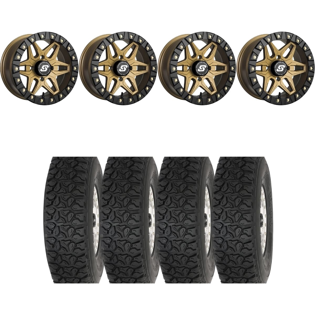 Sedona Black/Bronze Split 6 Beadlock & System 3 Off-Road DX440 Wheel & Tire Kit