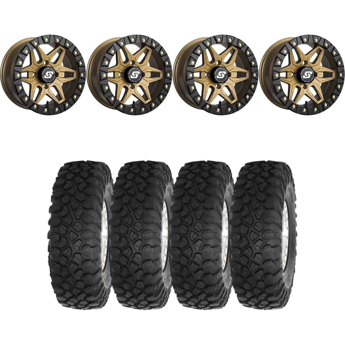 Sedona Black/Bronze Split 6 Beadlock & System 3 XC450 Radial Wheel & Tire Kit