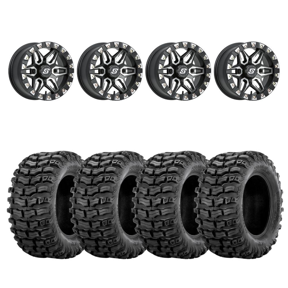 Sedona Black/Machined Split 6 Beadlock & Sedona Buzz Saw RT Wheel & Tire Kit