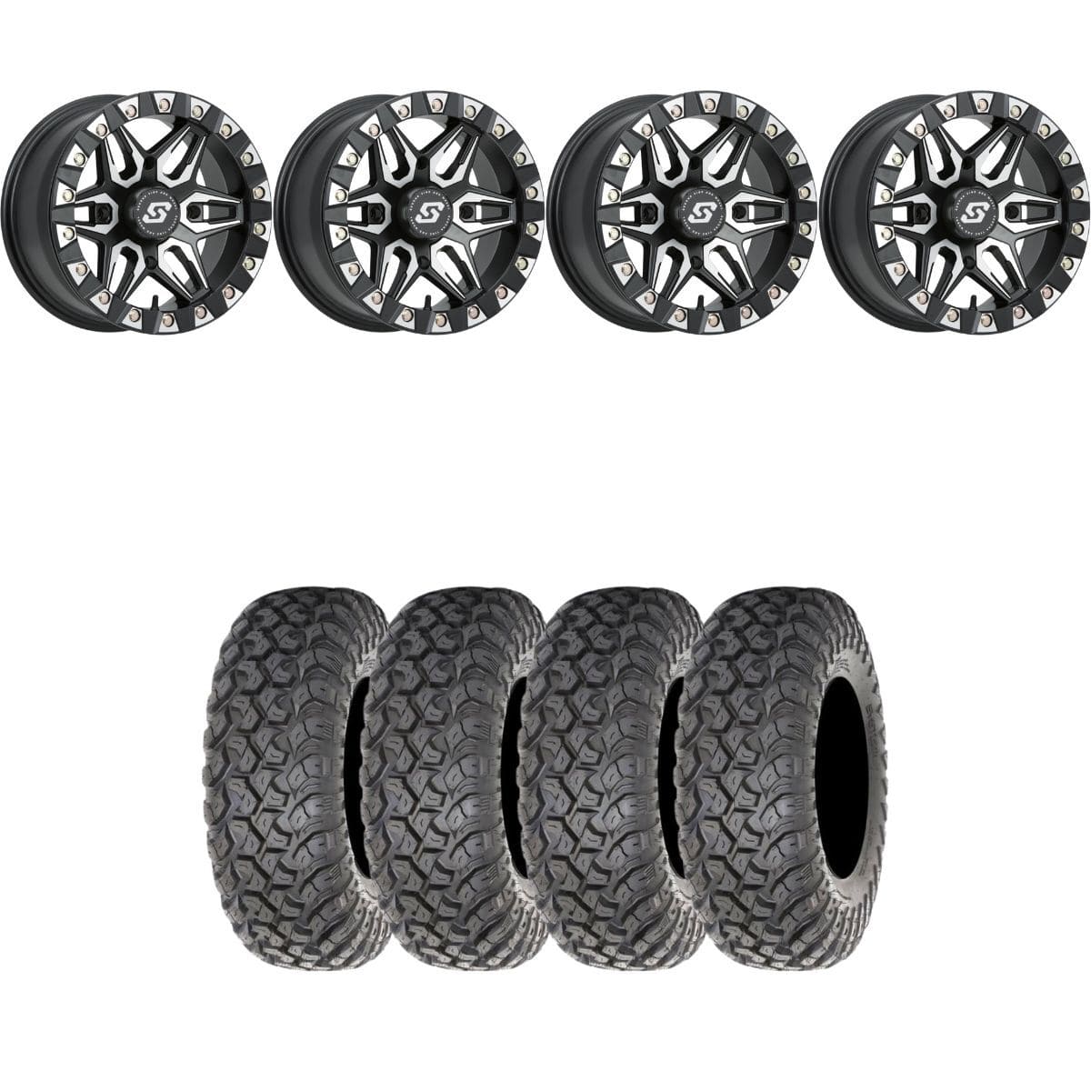 Sedona Black/Machined Split 6 Beadlock & System 3 RT320 Radial Wheel & Tire Kit