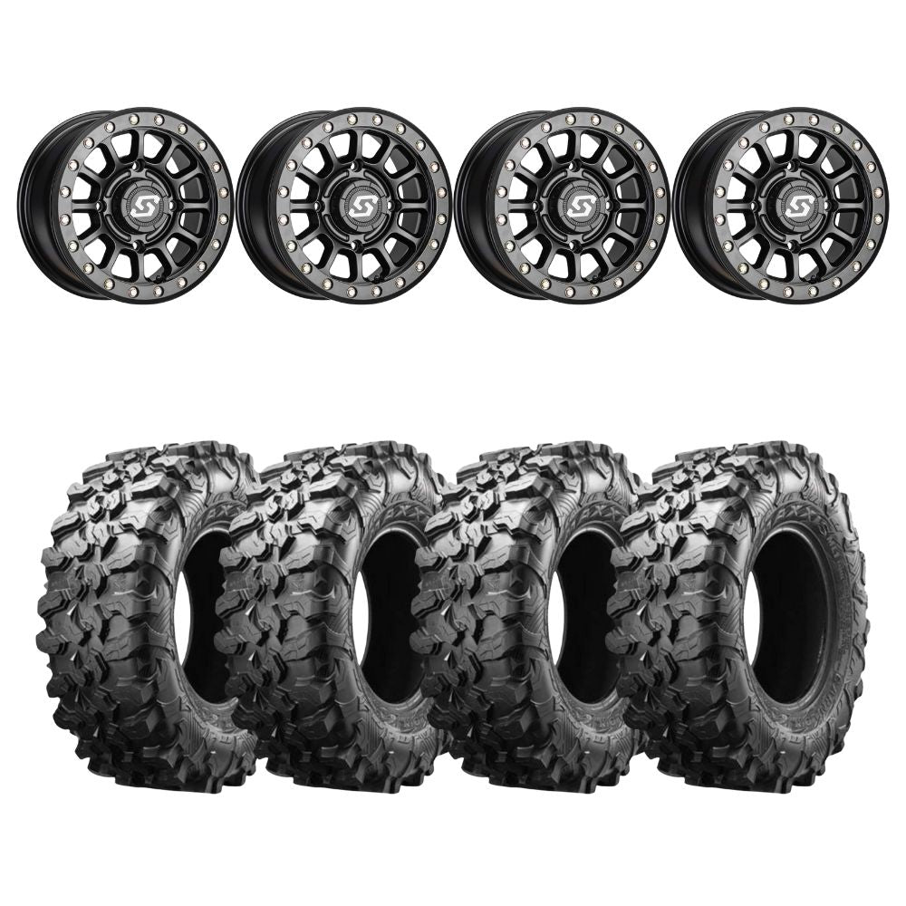 Sedona Black Sano Beadlock & Maxxis Radial Carnivore Wheel & Tire Kit