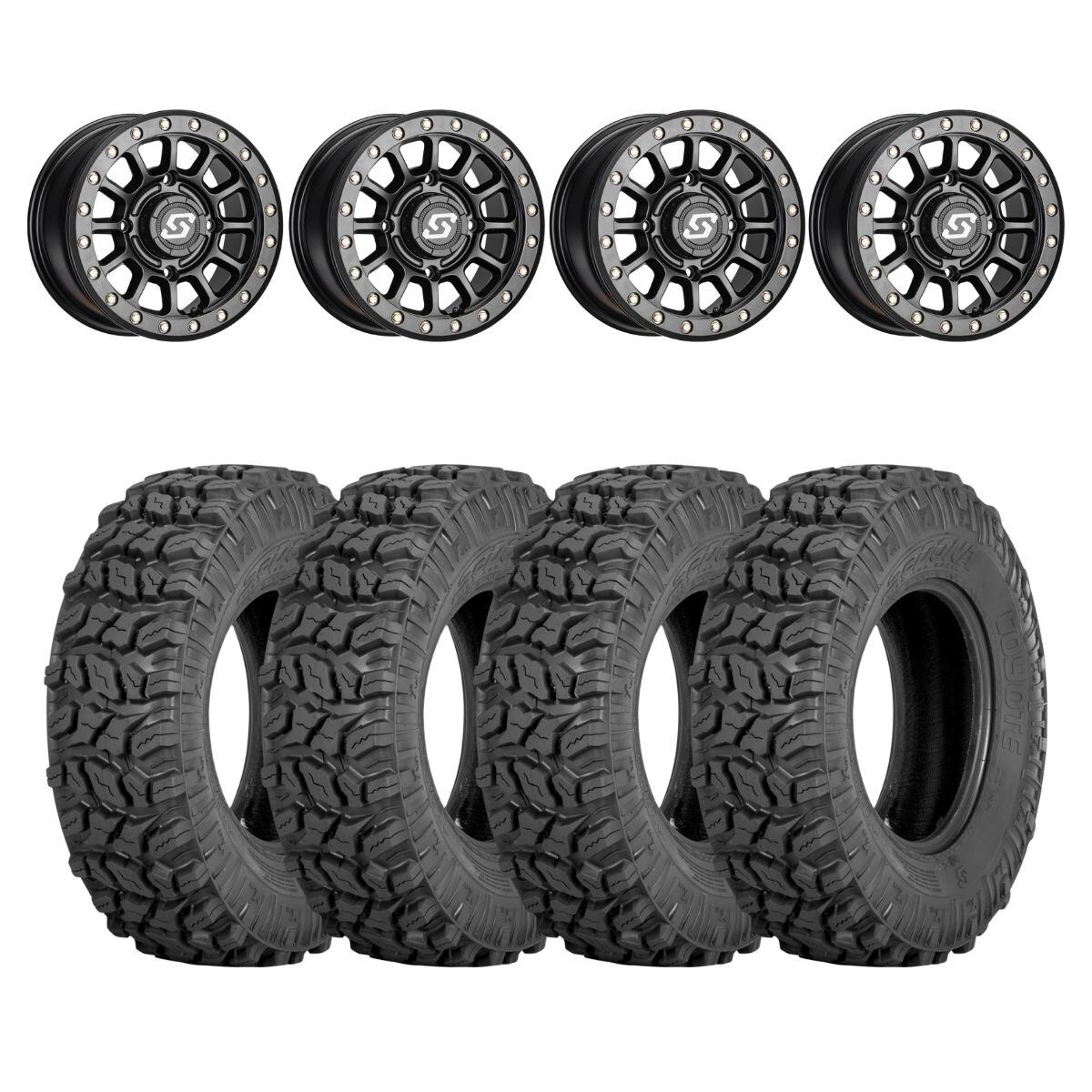 Sedona Black Sano Beadlock & Sedona Coyote Wheel & Tire Kit
