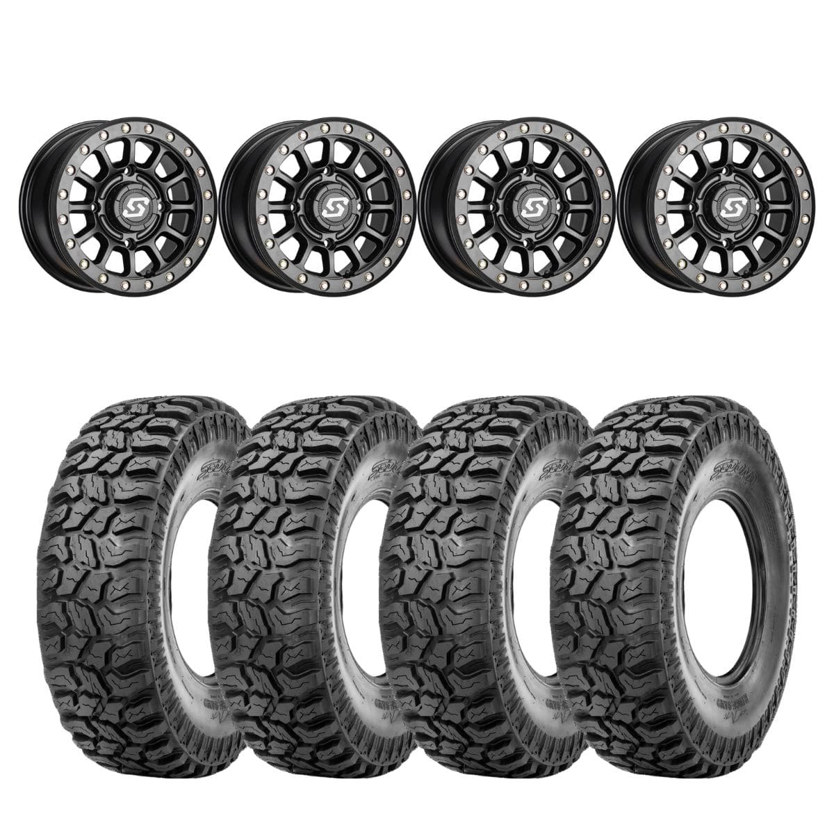 Sedona Black Sano Beadlock & Sedona Ridge Saw Wheel & Tire Kit