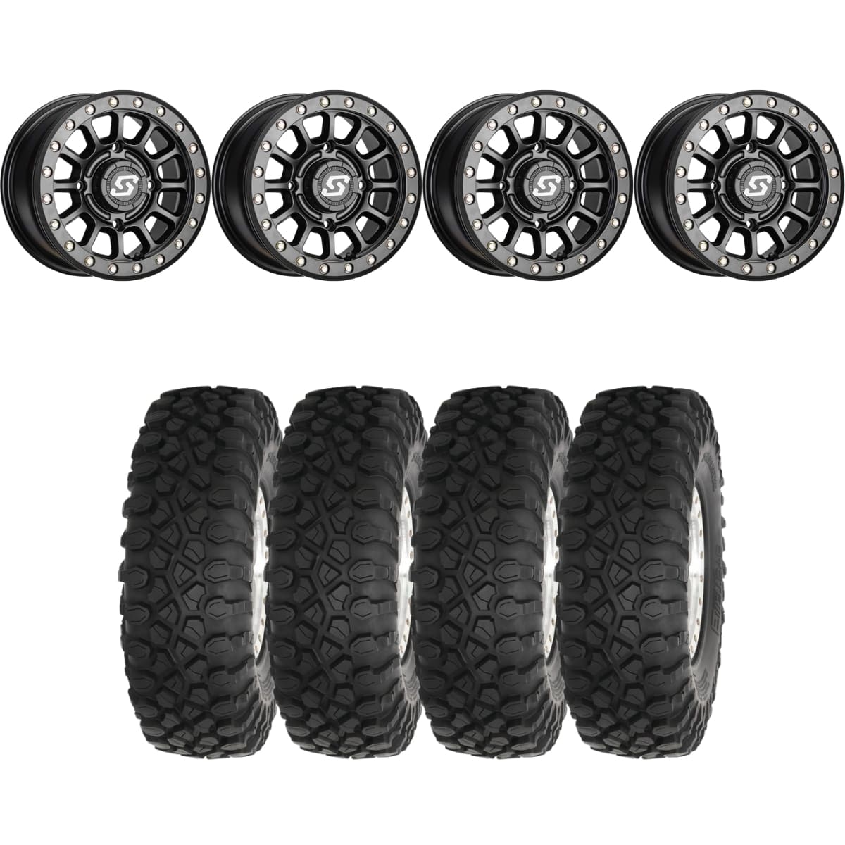 Sedona Black Sano Beadlock & System 3 XC450 Radial Wheel & Tire Kit