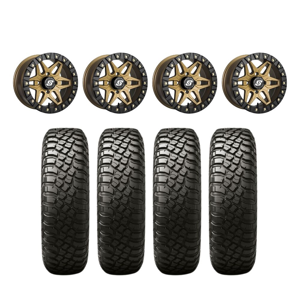 Sedona Split 6 Black/Bronze Beadlock & BFGoodrich T/A KM3 UTV Mud-Terrain Wheel & Tire Kit
