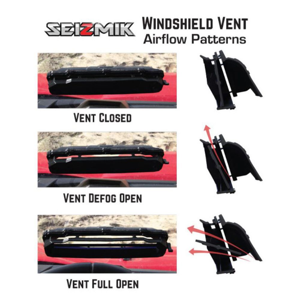 Seizmik '06-'20 John Deere Gator HPX Uncoated Poly & ABS Versa-Vent Windshield