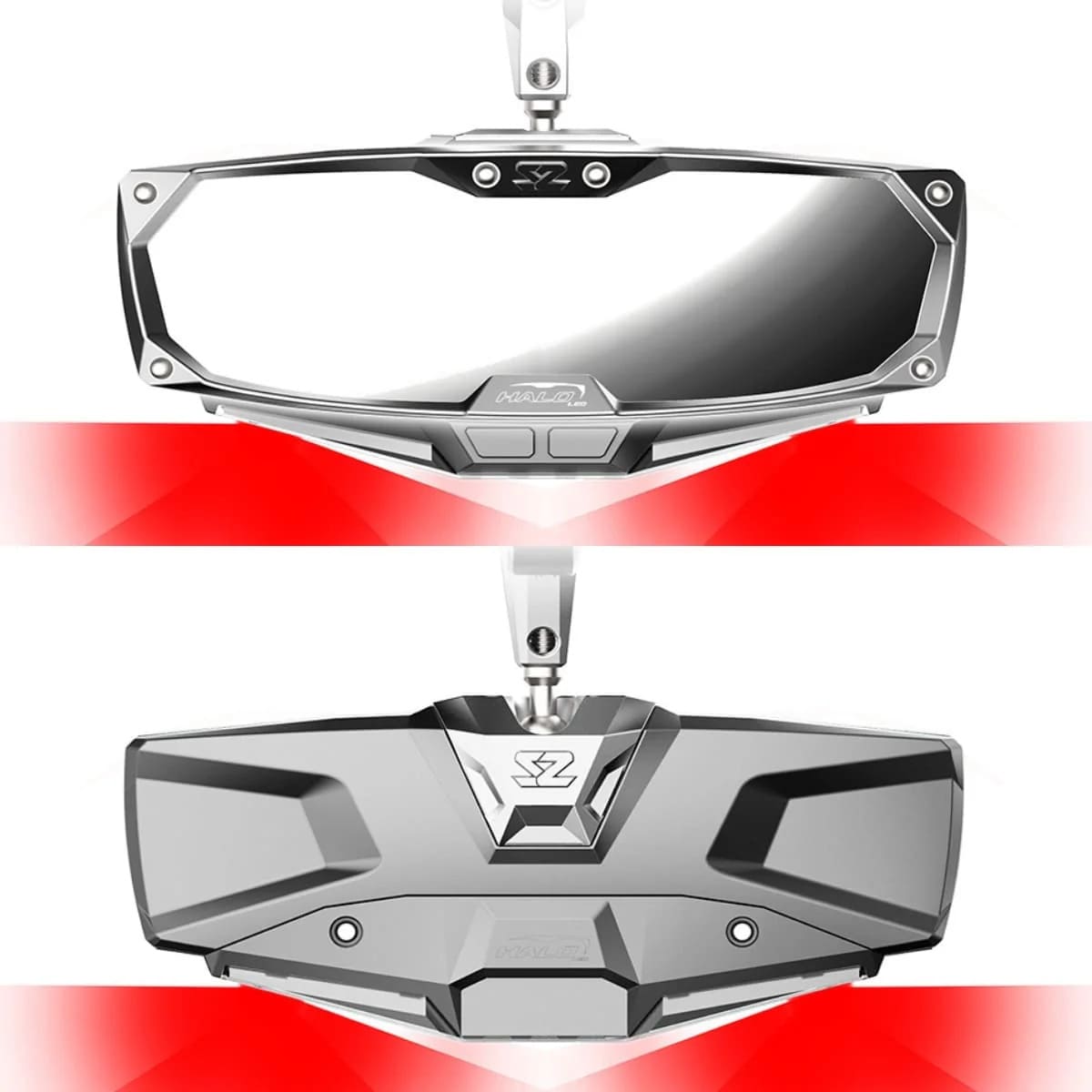 Seizmik 1.75″ Round Tube Halo-RA LED Rearview Mirror with Cast Aluminum Bezel