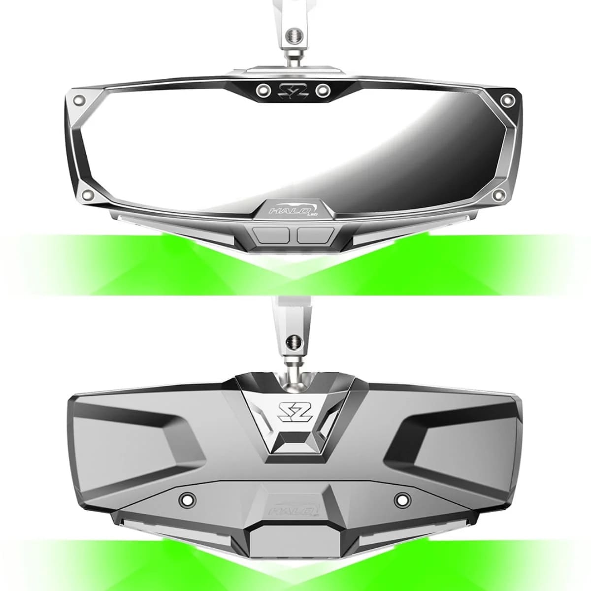Seizmik 1.75″ Round Tube Halo-RA LED Rearview Mirror with Cast Aluminum Bezel