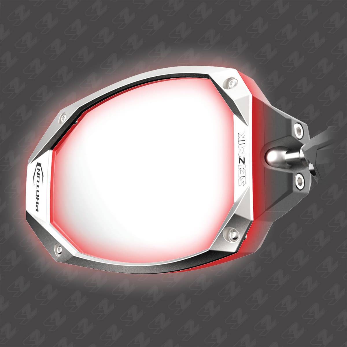 Seizmik 1.75″ Round Tube Photon Side View Mirror with Cast Aluminum Body & Bezel - Pair