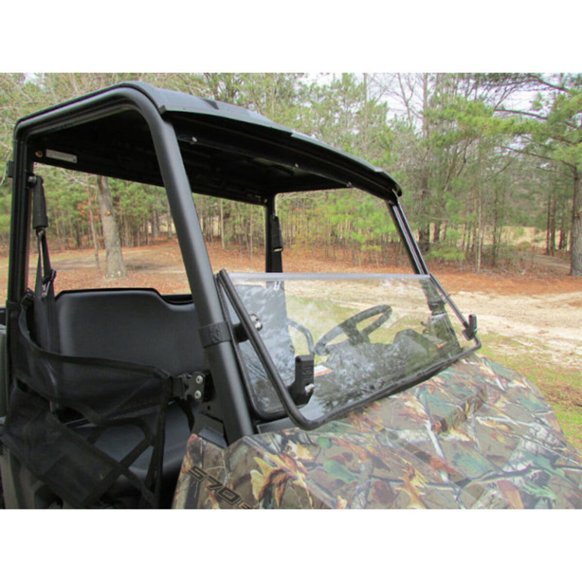 Seizmik '10-'14 Polaris Ranger Mid-Size Round Tube Versa Fold UV Resistant Poly Windshield