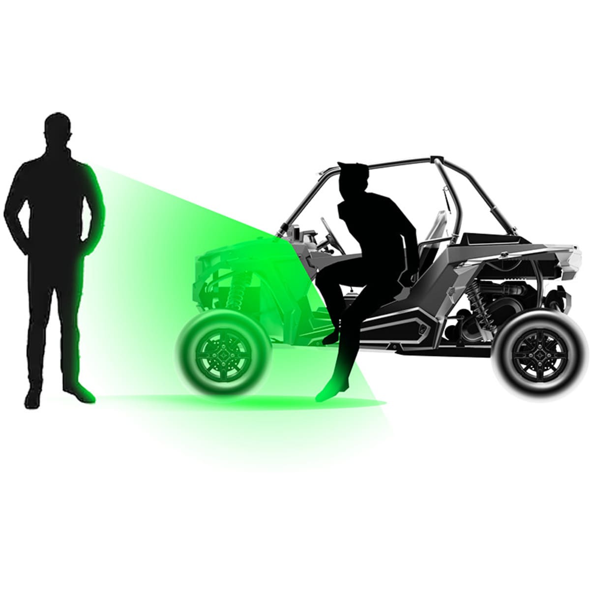 Seizmik 2″ Round Tube Pursuit Night Vision Series Side Cast Aluminum View Mirror - Pair