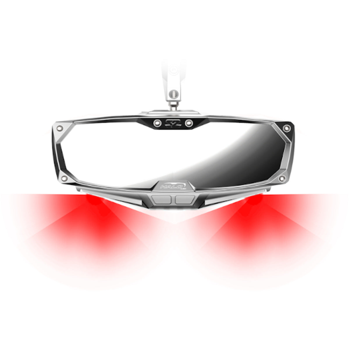 Seizmik '94-'26 Kawasaki Mule Halo-RA LED Rearview Mirror 2" w/ Cast Aluminum Bezel Round Tube Rops