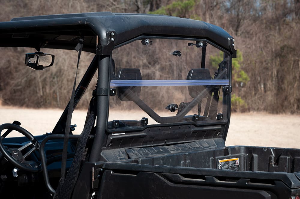 Seizmik Can-Am Defender Hard Rear Folding Windshield - UV Resistant Polycarbonate
