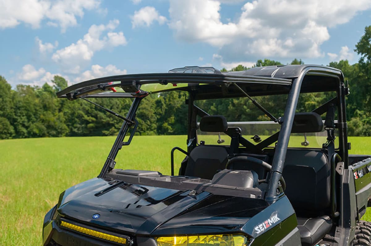 Seizmik Polaris Ranger Pro-Fit Full Size Flip-Up Versa Vent Windshield - Scratch Resistant Polycarbonate