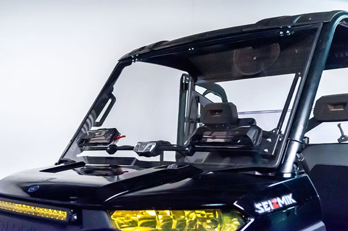 Seizmik Polaris Ranger Pro-Fit Mid-Size Flip-Up Vented Windshield - Scratch Resistant Polycarbonate
