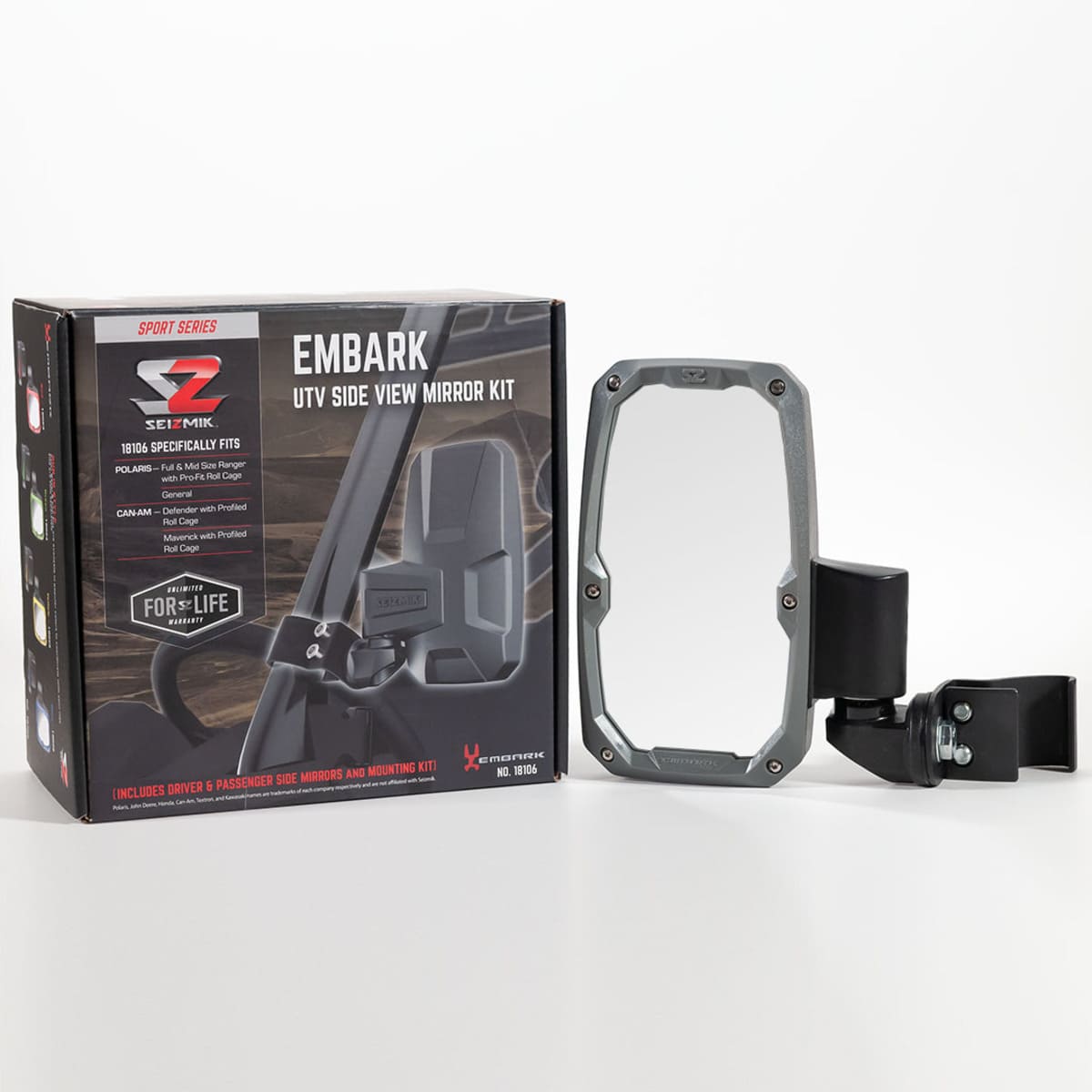 Seizmik Pro-Fit/Profiled Embark Side View Mirror with ABS Body & Bezel – Pair