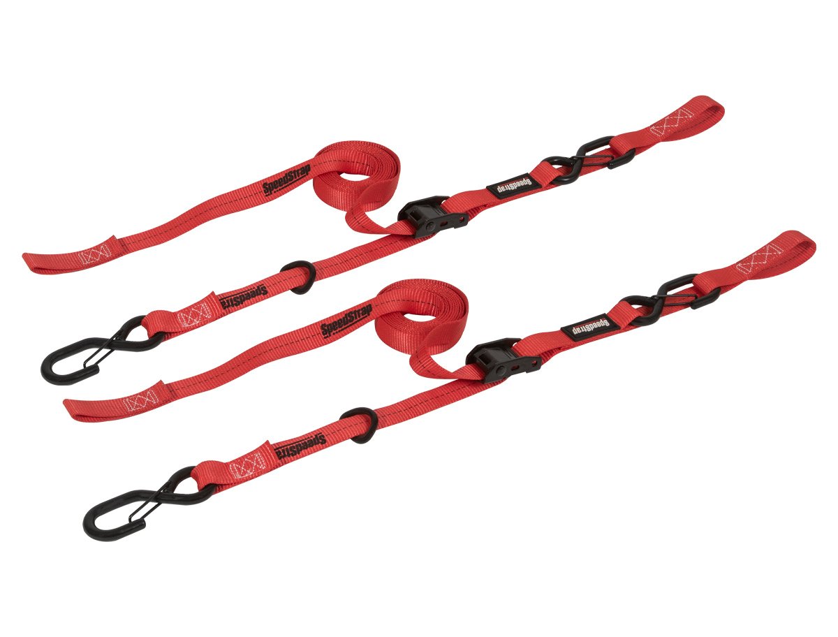 Speed Strap 1" x 10' Cam-Lock Tie Down with Snap S-Hooks and Soft-Tie - 2 Pack