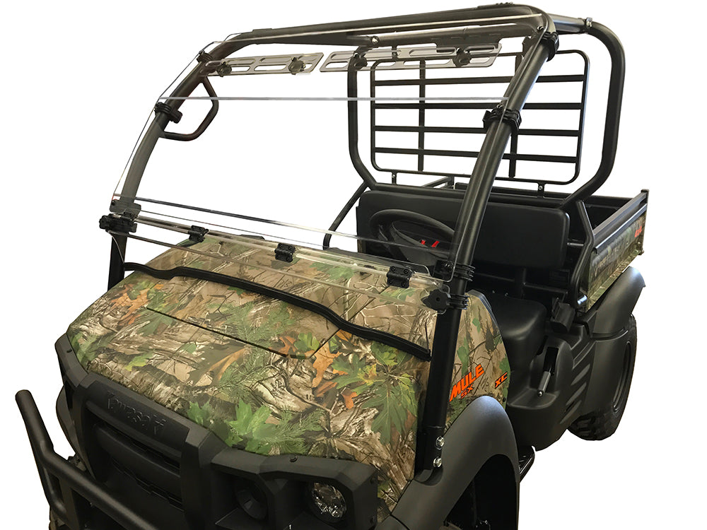 Spike '17-'25 Kawasaki Mule SX Hinged Windshield W/Upper Vents - Hard Coated