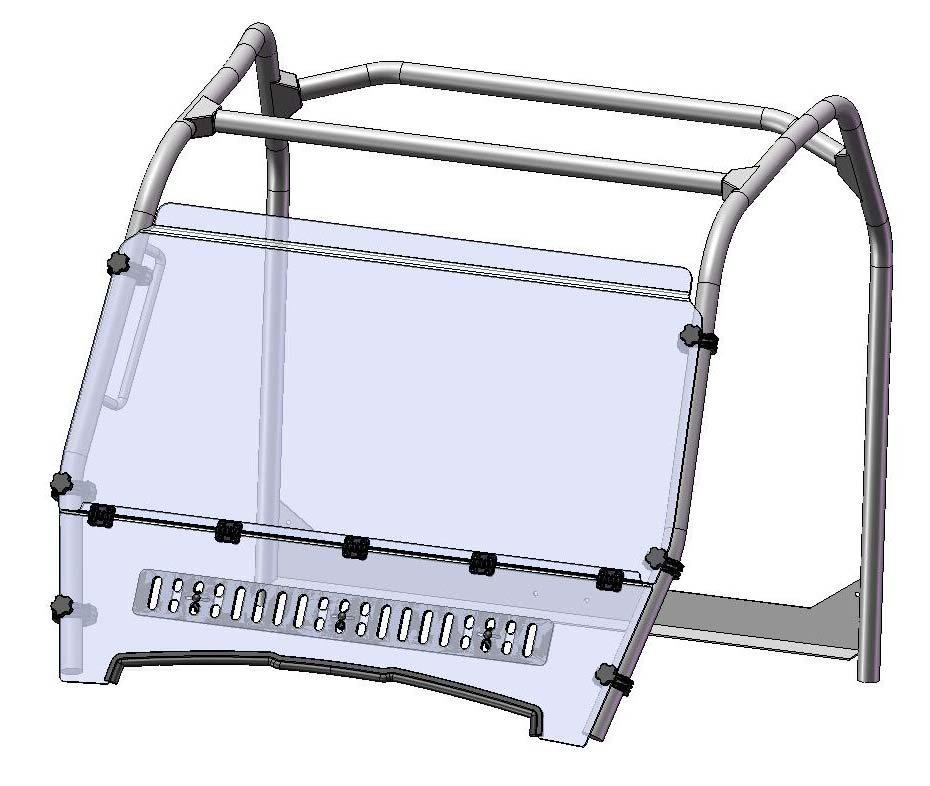 Spike John Deere Gator 625/825 Hinged Hard Coated Windshield With Sliding Vent