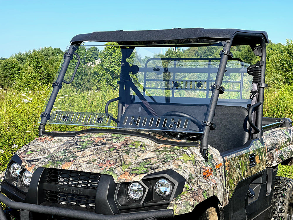 Spike Kawasaki Mule Pro-MX Full Windshield With Dual Vents - Hard Coated