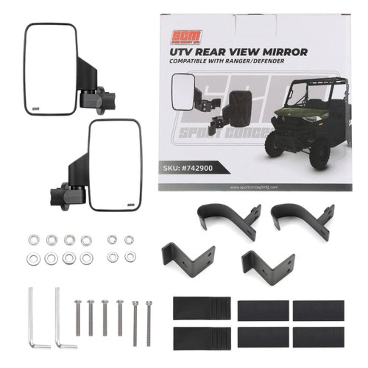 Spike SCM Side View Mirrors for Pro-Fit Roll Cages - 1 Pair