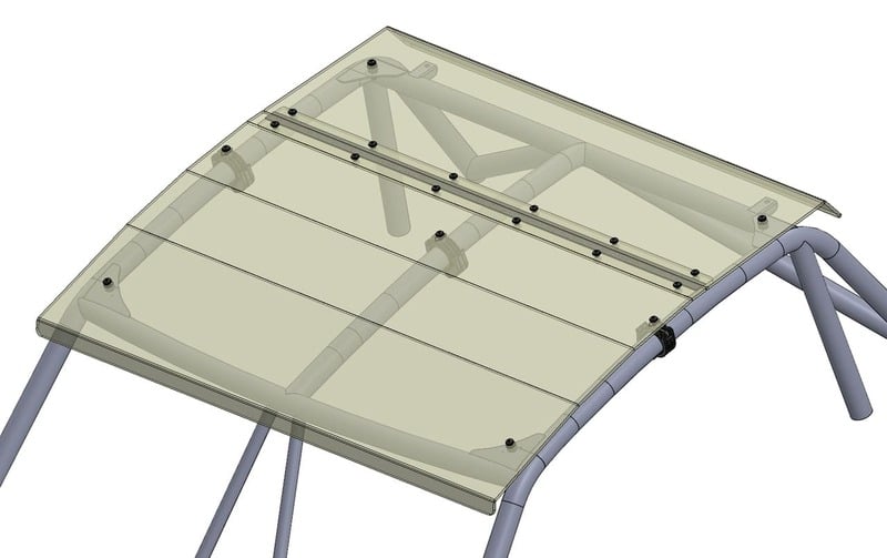 Spike Textron Wildcat XX Tinted Polycarbonate Roof - Closeout