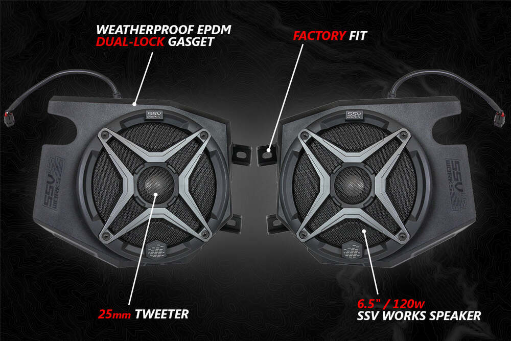 SSV Works '14-'23 Polaris RZR A-Spec 3-Speaker Plug-&-Play System for Ride Command