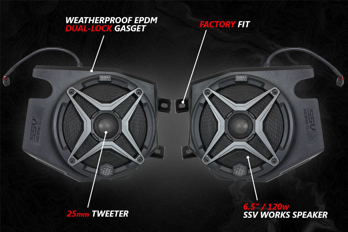 SSV Works '14-'23 Polaris RZR A-Spec SSV 5-Speaker Plug-&-Play System for Ride Command