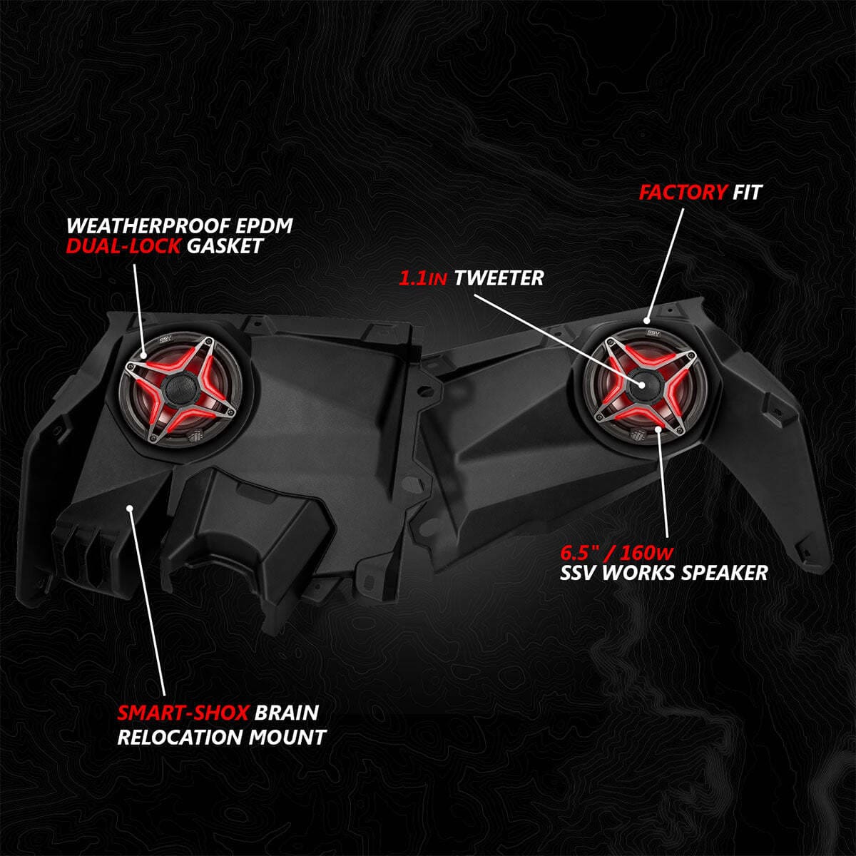 SSV Works '17-'25 Can-Am Maverick X3 Front-Dash 6.5" Speaker-Panels