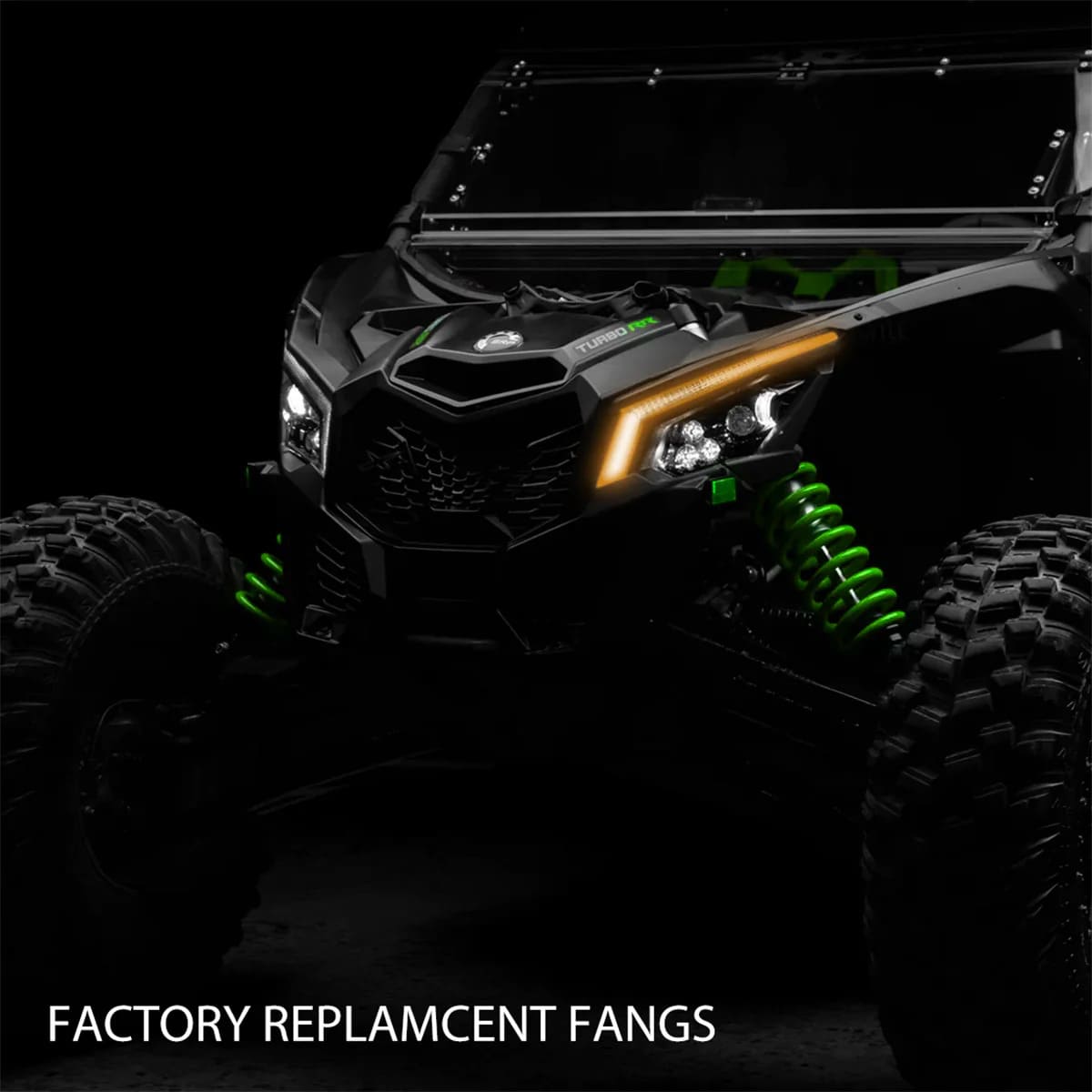 SSV Works '17-'26 Can-Am Maverick X3 Sequential Front Fang Lights w/Taillight Integration Plug-&-Play Turn-Signal Kit