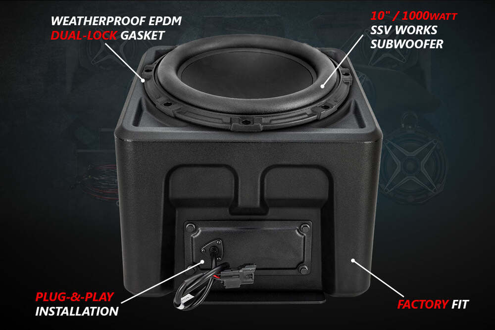 SSV Works '18-'24 Polaris Ranger XP 1000 10" Subwoofer for Ride-Command