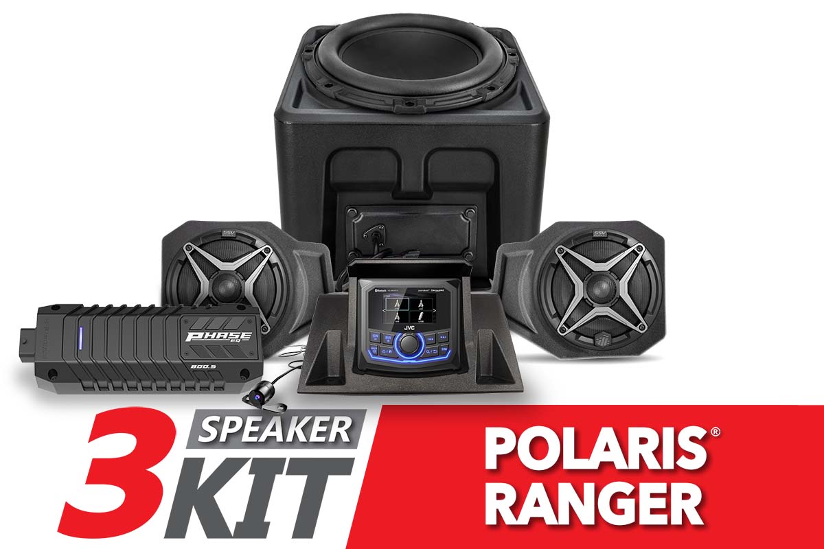 SSV Works '18-'24 Polaris Ranger XP 1000 A-Spec SSV Works 3-Speaker Audio System w/JVC