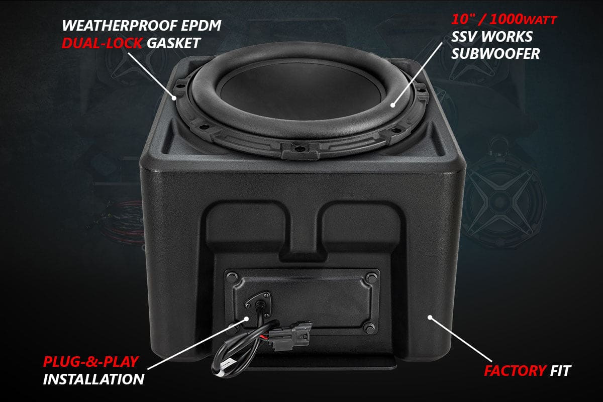 SSV Works '18-'24 Polaris Ranger XP 1000 A-Spec SSV Works 5-Speaker Audio System w/JVC