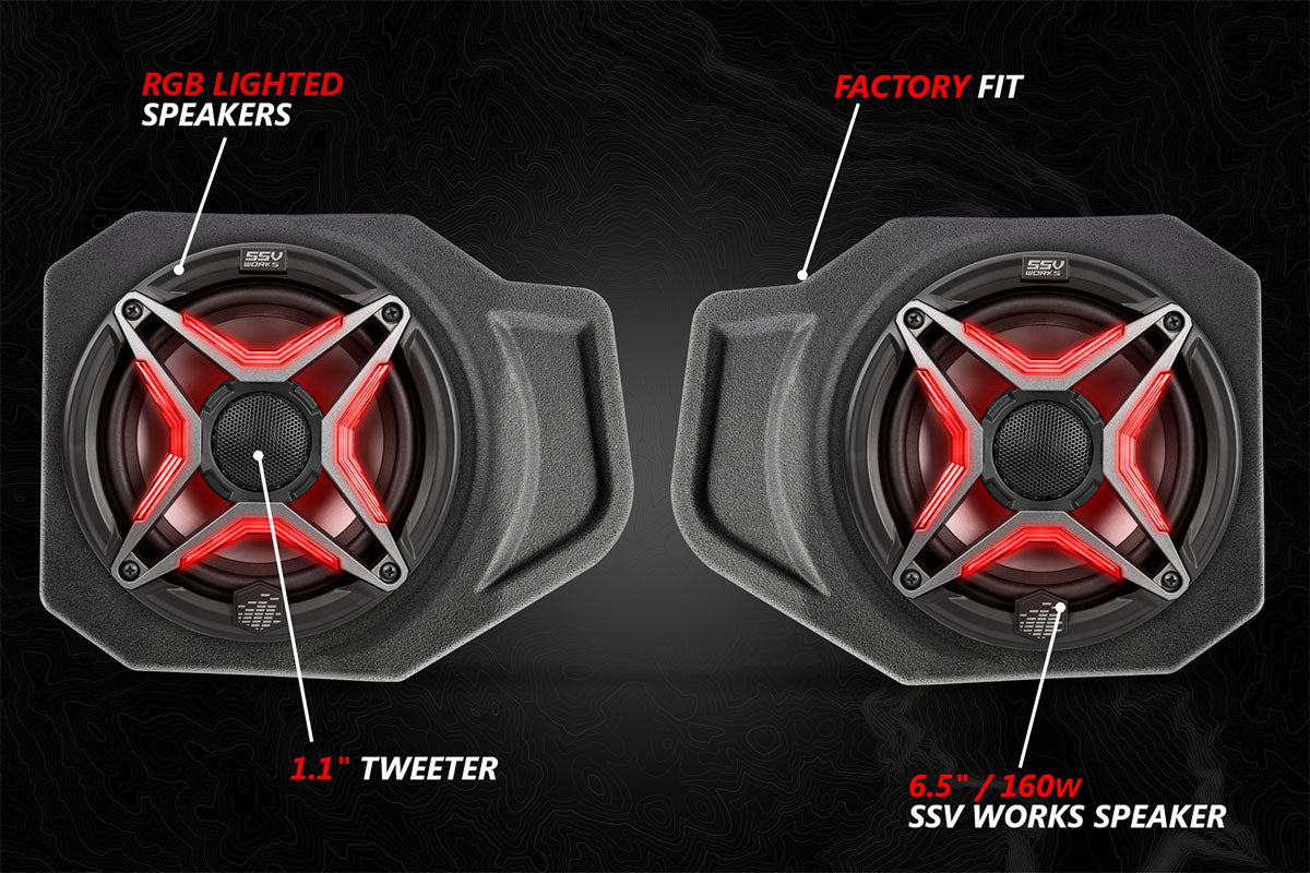 SSV Works '18-'24 Polaris Ranger XP 1000 V-Spec 3-Speaker Audio System for Ride Command