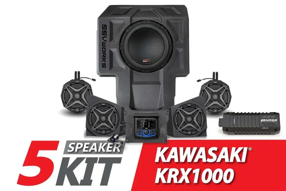 SSV Works '20-'24 Kawasaki KRX 1000 2-Seater 5-Speaker Audio-Kit With JVC
