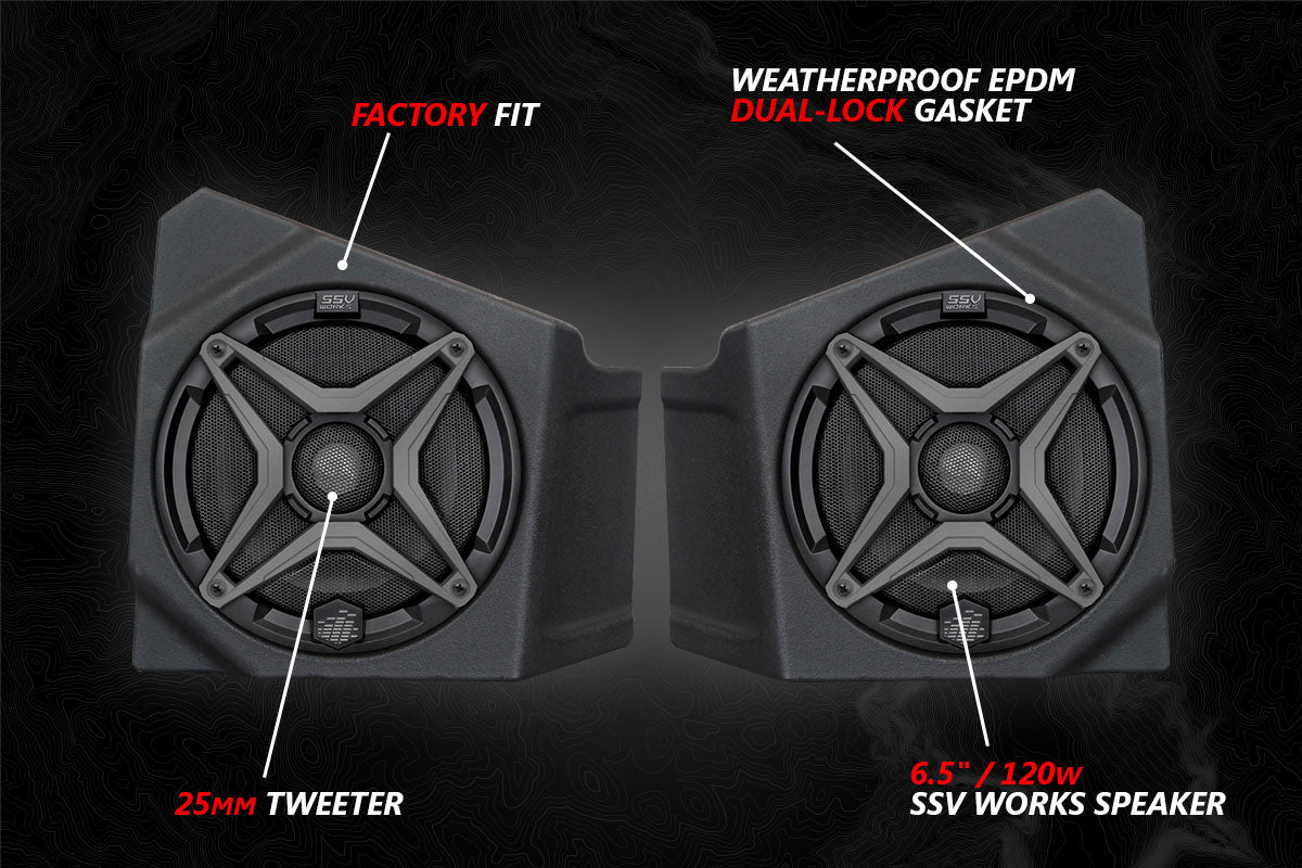 SSV Works '20-'24 Kawasaki KRX 1000 2-Seater 5-Speaker Audio-Kit With JVC