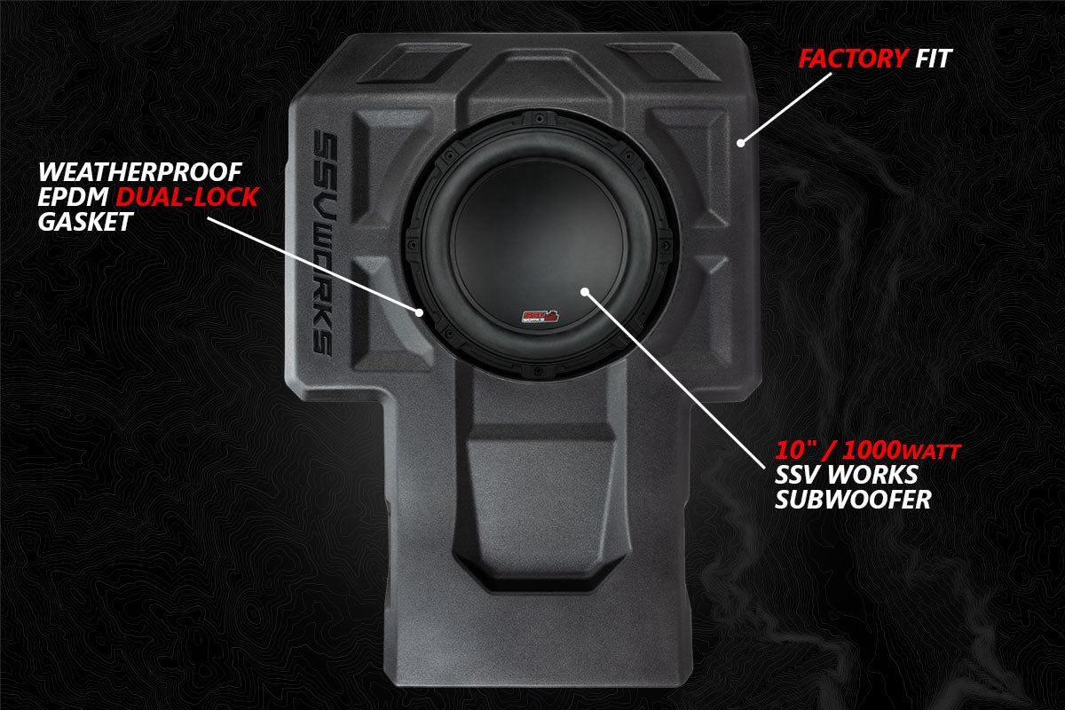 SSV Works '20-'24 Kawasaki KRX 1000 2-Seater V-Spec 3-Speaker Audio-Kit With JVC