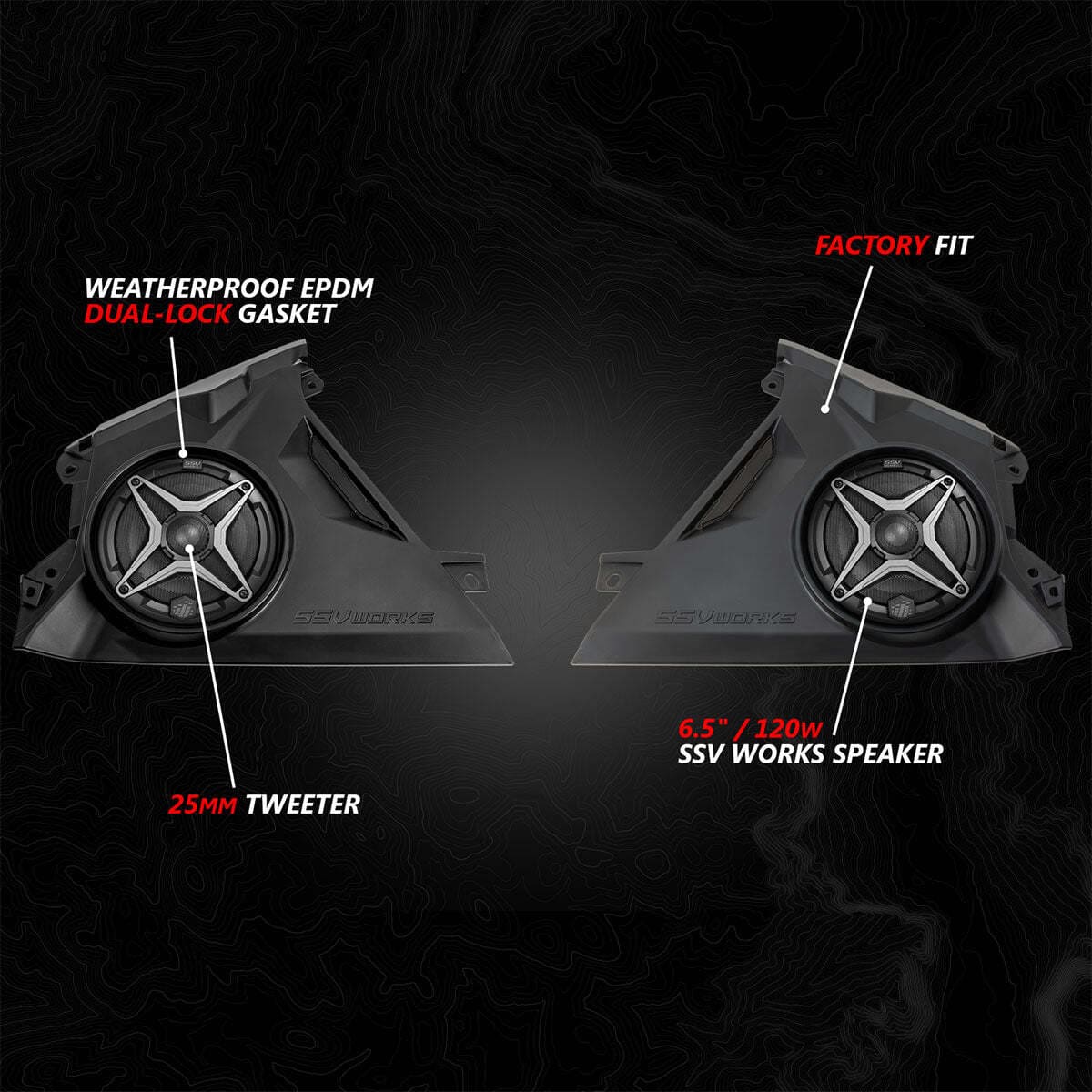 SSV Works '24 Can-Am Maverick R Phase-4 A-Spec 800watt 5-Speaker System