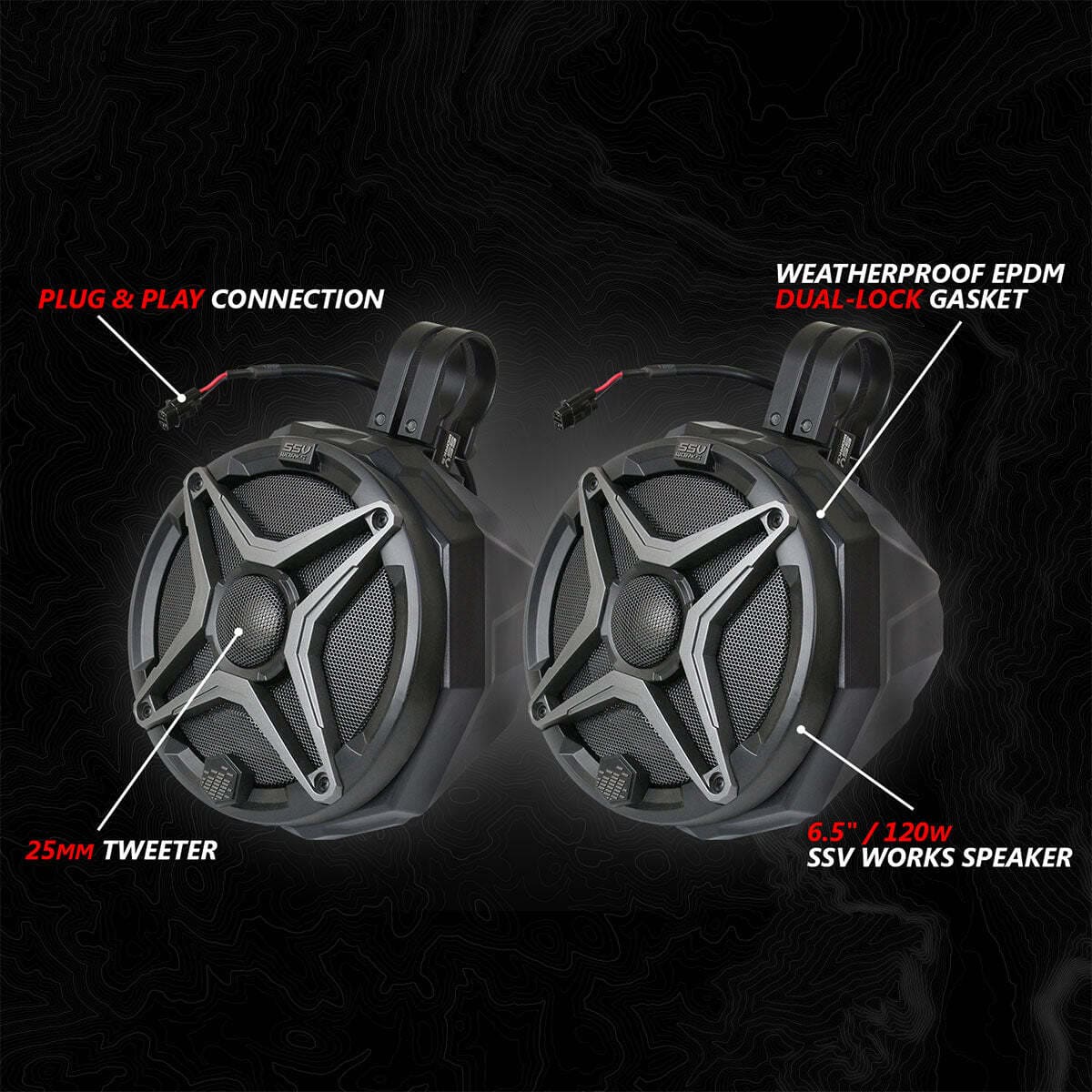 SSV Works '24 Can-Am Maverick R Phase-4 A-Spec 800watt 5-Speaker System