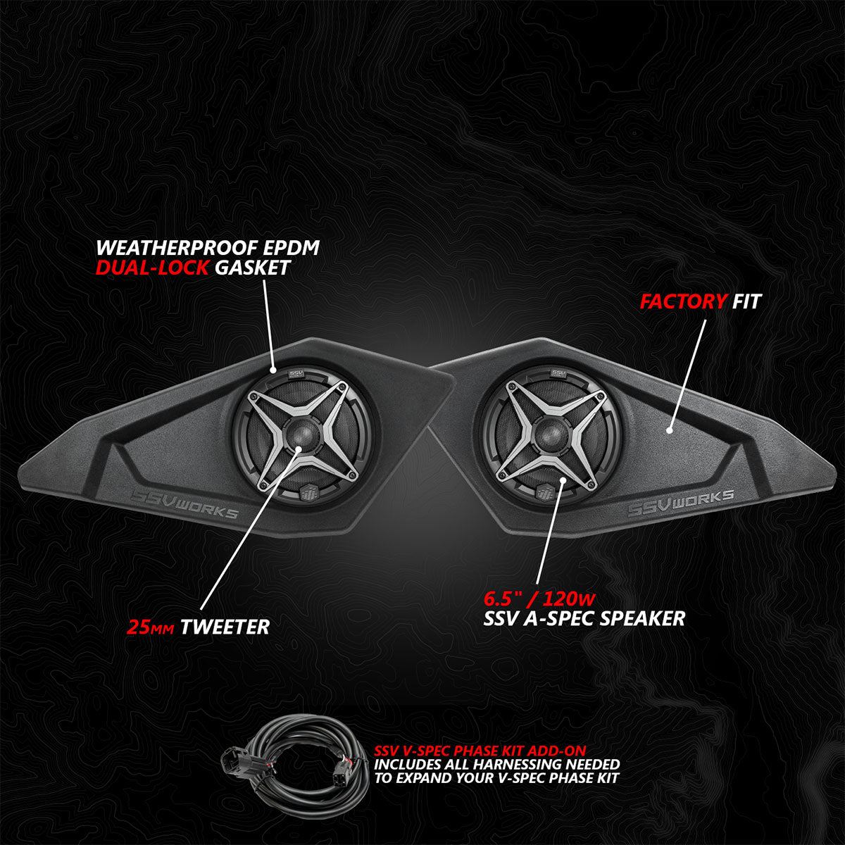 SSV Works '24-'25 Can-Am Maverick R 6.5" Lower Door-Pocket Speaker-Pods