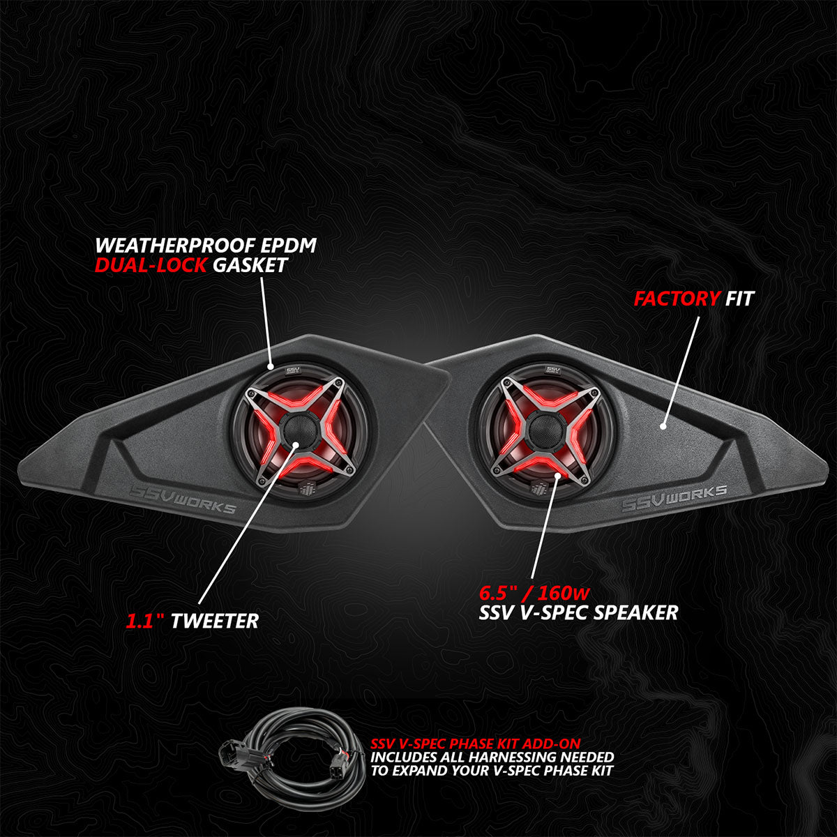 SSV Works '24-'25 Can-Am Maverick R 6.5" Lower Door-Pocket Speaker-Pods