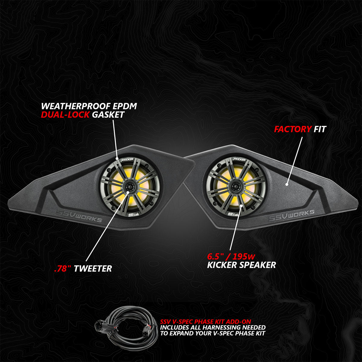 SSV Works '24-'25 Can-Am Maverick R 6.5" Lower Door-Pocket Speaker-Pods