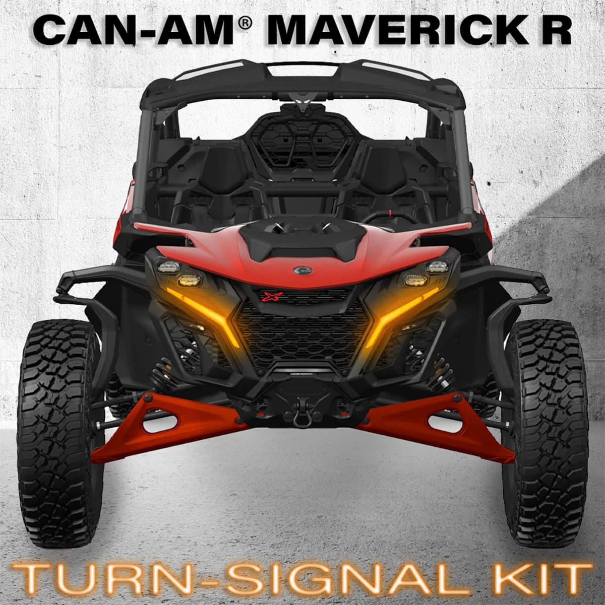 SSV Works '24-'26 Can-AM Maverick R Sequential Front Fang Lights w/Taillight Integration Plug-&-Play Turn-Signal Kit