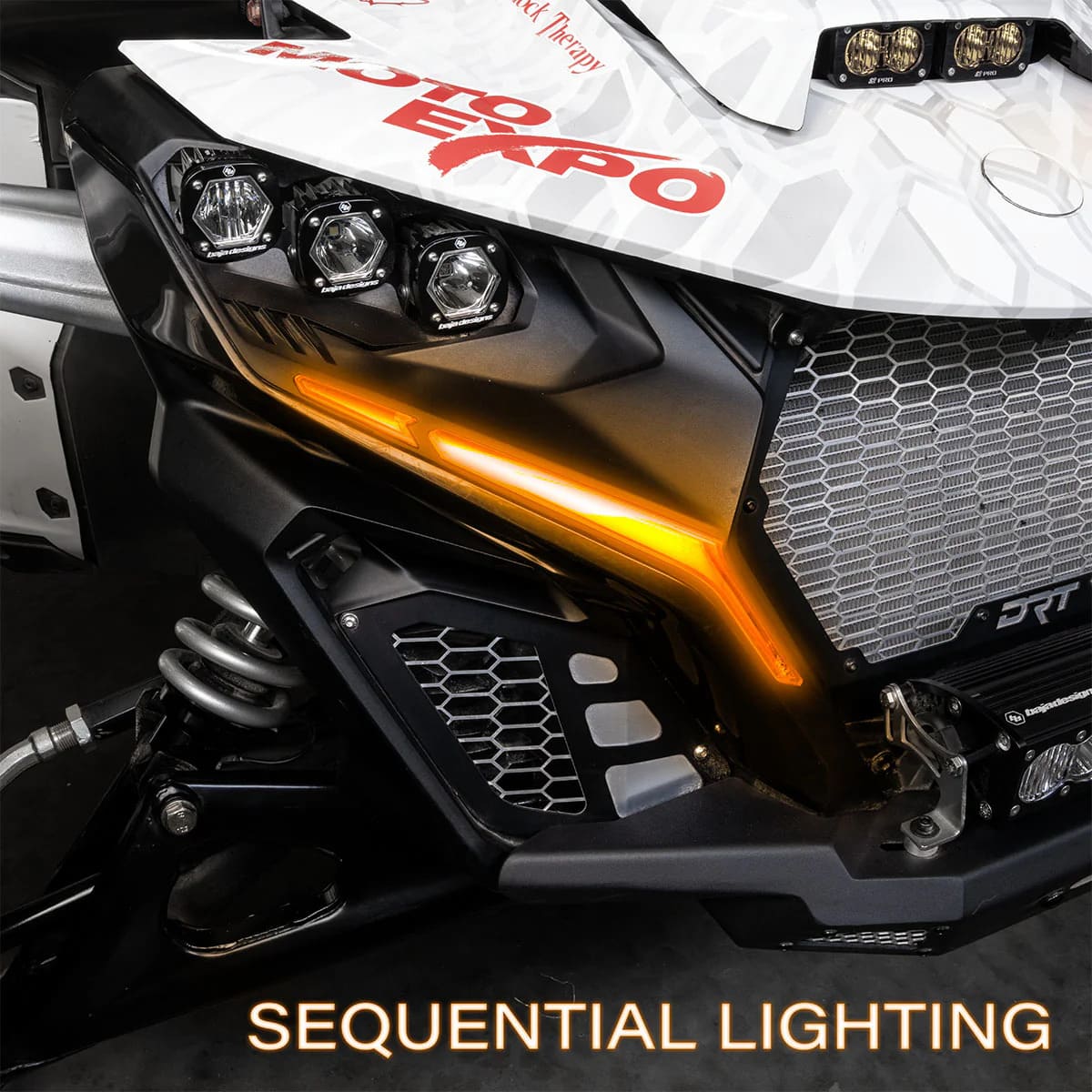 SSV Works '24-'26 Can-AM Maverick R Sequential Front Fang Lights w/Taillight Integration Plug-&-Play Turn-Signal Kit