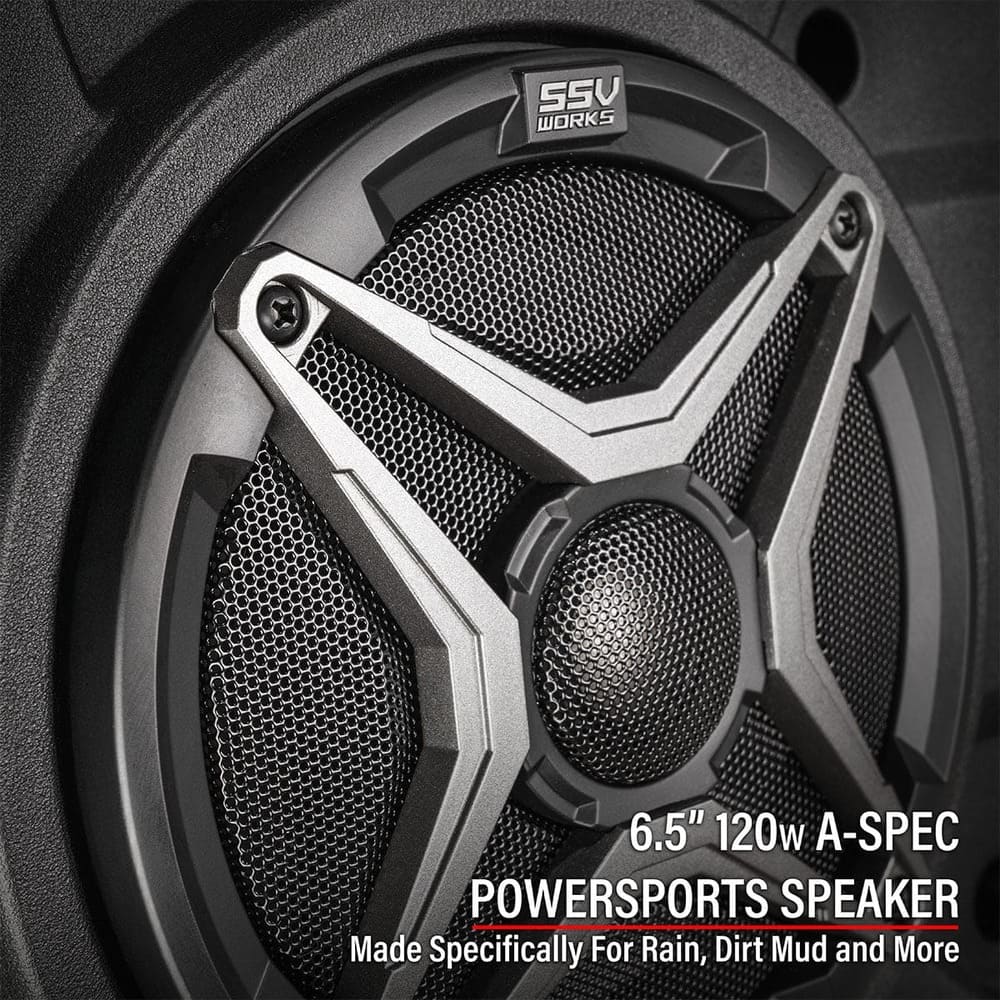 SSV Works '24-'26 Polaris RZR XP 1000 2-Speaker Overhead Soundbar w/ MRB3S Bluetooth Radio & Built-in Dome Light