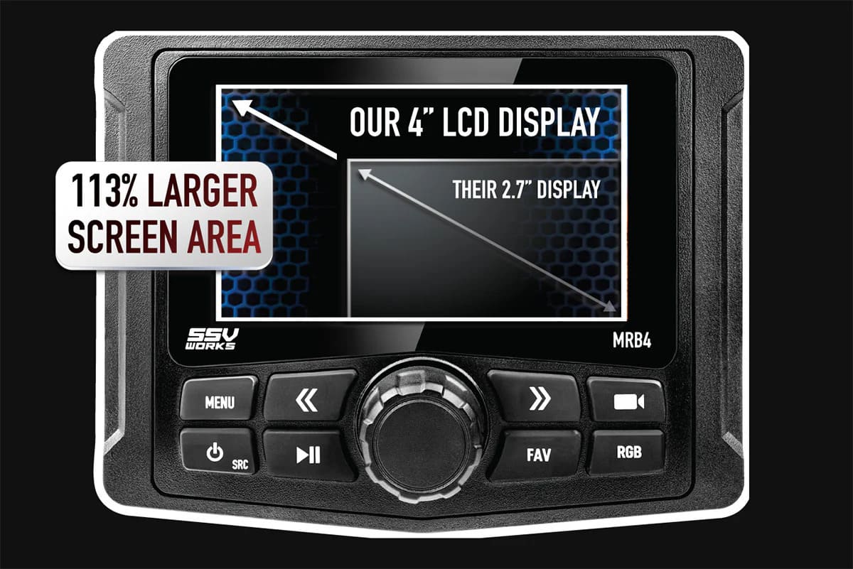 SSV Works Can-Am Defender HD10/HD11 MRB4 Plug & Play 4-Speaker Bluetooth Overhead Sound Bar