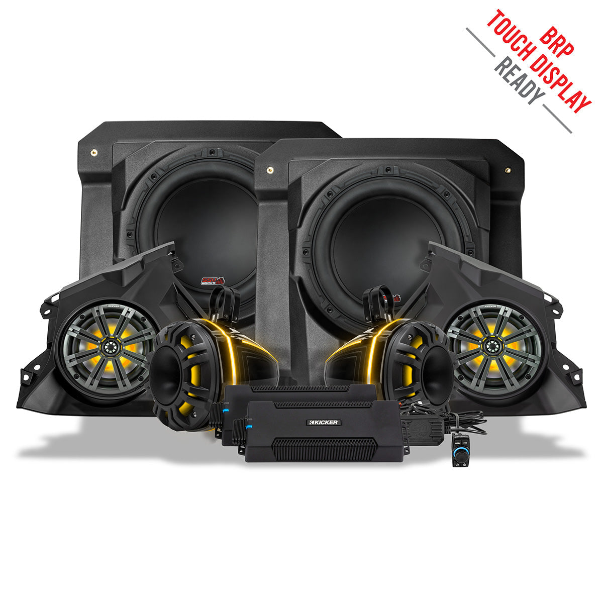 SSV Works '24-'25 Can-Am Maverick R Phase-6 K-Spec 1650watt 6-Speaker Stereo System with Kicker Horns