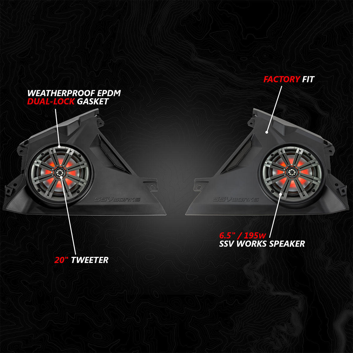 SSV Works '24-'25 Can-Am Maverick R Phase-6 K-Spec 1650watt 6-Speaker Stereo System with Kicker Horns